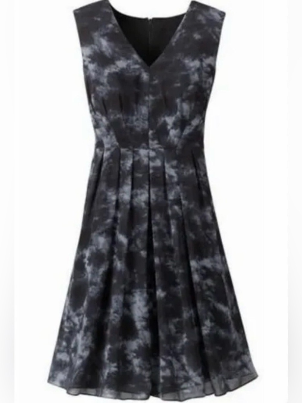 Cold water creek Black and Gray V-Neck Sleeveless Dress